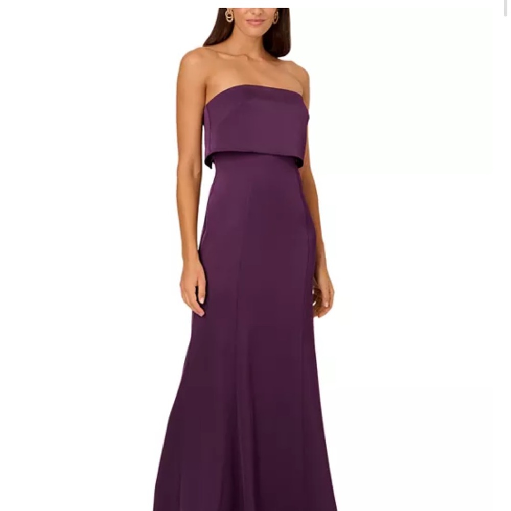 Liv Foster Satin Strapless Gown